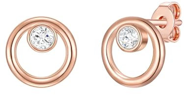 Rafaela Donata Damen-Ohrstecker aus 925 Sterling Silber rosévergoldet mit Zirkonia