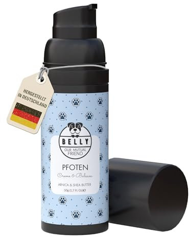 Belly® Pfotenbalsam Hund - heilt, repariert und regeneriert trockene, rissige & beschädigte Pfoten, Hundepfoten Balsam, Pfotenpflege Hund, Pfotenpflege für Hunde, 50 ml