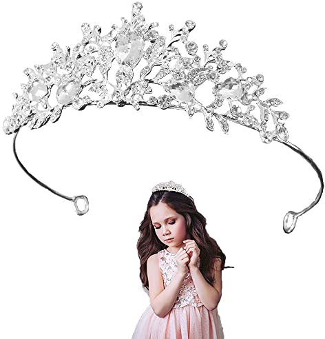 Sertay Braut Tiara,Hochzeit Diadem,Kristall Tiara,Brautkrone,Krone Kristalle Tiara,Kristalle Prinzessin Krone,für Hochzeit,Brautjungfer,Abschlussball,Königliche Kopfbedeckung Für Damen(Silber)