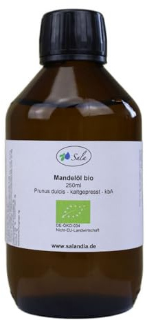 Sala Aceite de almendras prensado en frío orgánico (botella de cristal de 250 ml)