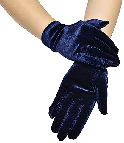 2 pares de guantes cortos de terciopelo para mujer de los años 20, guantes de satén, longitud de la muñeca, guantes de baile para novia, guantes de ópera para mujeres, carnaval, Halloween, boda,