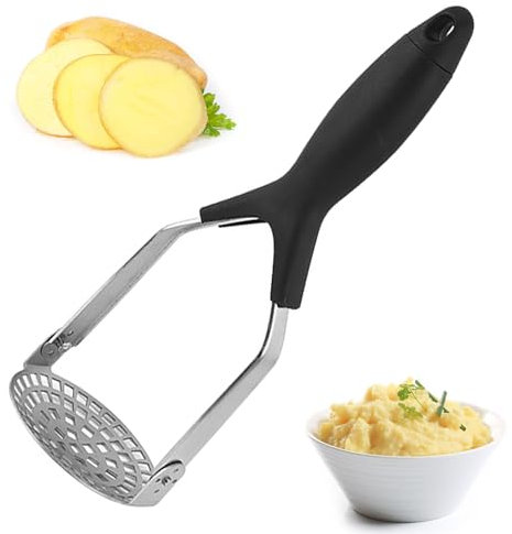 iCovalescent Schiacciapatate in Acciaio Inox, Schiaccia Patate con Manico Lungo, Pieghevole Potato Masher per Purea di Patate, Marmellata, Verdura, Frutta
