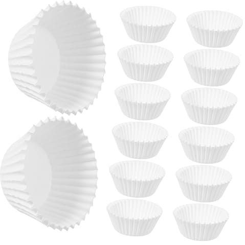 STOBAZA 1000piezas Bandeja De Papel Para Hornear De Moldes De Papel Para Cupcakes Envoltorios Para Hornear Pasteles Capacillos Para Muffins Color Blanco Para Eventos De Pastelería