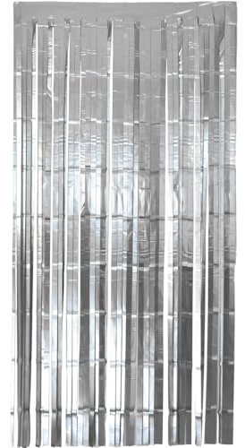 Folat B.V.-Folat 27595 Cortina Plata Mate-1 x 2 m-Serpentinas de aluminio para bodas, fiestas, fotomatón y decoración de escenarios de festivales, color plateado