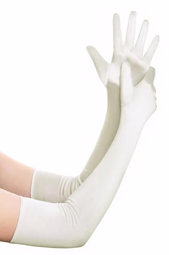 BABEYOND Long Opera Party 1920s Satin Tea Party Gloves Costume Stretchy Adult Size Elbow Length Bridal Gloves