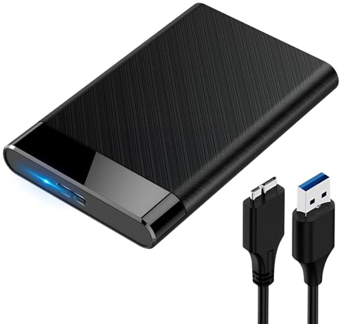 Boitier Disque Dur 2.5 Pouces, 5Gbps USB 3.0 Boitier Externe Disque pour Disque Dur Externe 2.5'' SATA HDD/SSD (7/9.5mm) Câble USB 3.0 Inclus Boitier SSD Accélération UASP&Trim sans Outils