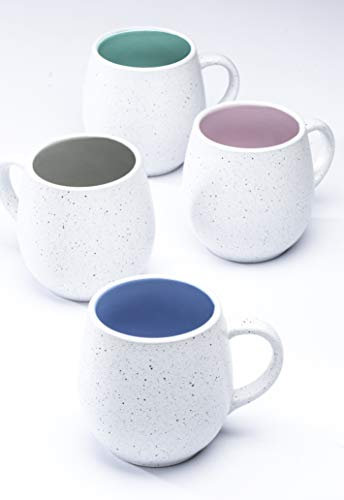 Waterside Fine China 4 Piece Speckled Hug Mug Set