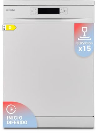UNIVERSALBLUE Lavavajillas Digital Motor DC 60 cm | 8 Programas de Lavado | Inverter 15 Servicios | INCLUYE SUBIDA A PLANTA
