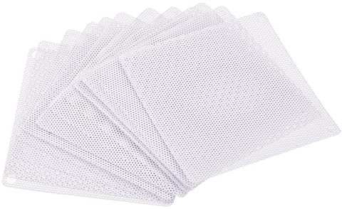 sourcing map 80mm Computer Lüfter Filtergitter PVC Netz Staubdicht Gehäuseabdeckung für Computer, Weiß Packung von 12
