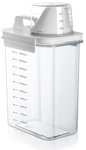 JJWUYUE 2300 ml Airtight Detergent Dispenser with Measuring Cup, Detergent Washing Powder Storage Box, Laundry Powder Box, Storage Container for Detergent, Food Container