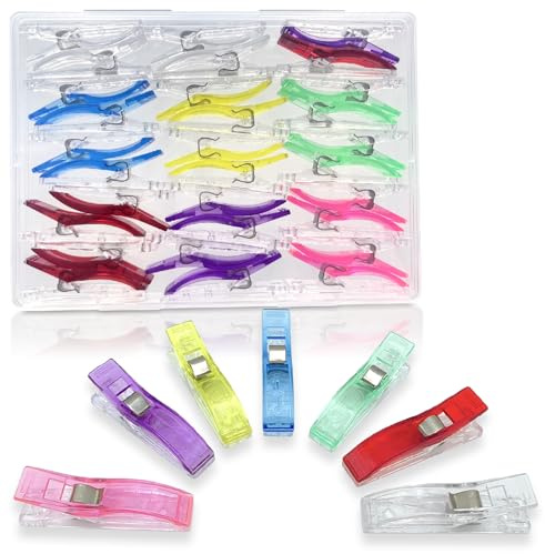Large Sewing Clips for Fabric and Quilting, KOLUPA Plastic Clips Fabric Clips Quilt Clips 30 Pcs, Sewing Notions for Sewing Quilting Supplies Crafting Tools, Multipurpose Sewing Accessories