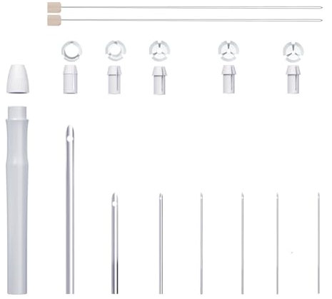 COLAYERIST 16 PCS Punch Needle Set Anfänger, Sticknadeln-Werkzeug, Embroidery Kit, Stanznadel Stickerei Set, Nadeleinfädler Werkzeuge für DIY Nähen Stickerei