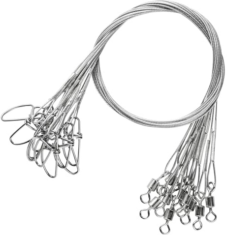 9Tong High Strength Fish Leader Saltwater Line Snap Fishing Leaders Freshwater Stainless Steel Wire Leaders Lures #3 40lb 9.8in 30pcs