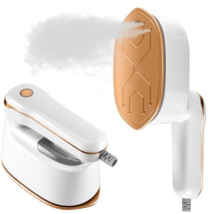 Ferro da Stiro Verticale,2-IN-1 Travel Steamer Iron per i vestiti, Potente Vestiti Steamer Iron per i viaggi, Riscaldamento rapido, 3 livelli di vapore di uscita, Steamer per viaggi Casa e ufficio