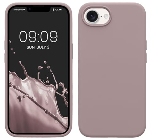 kwmobile Cover per Apple iPhone 17e / iPhone 16e Custodia - Back Case per Smartphone in Silicone TPU - Protezione Gommata - lilla color carne