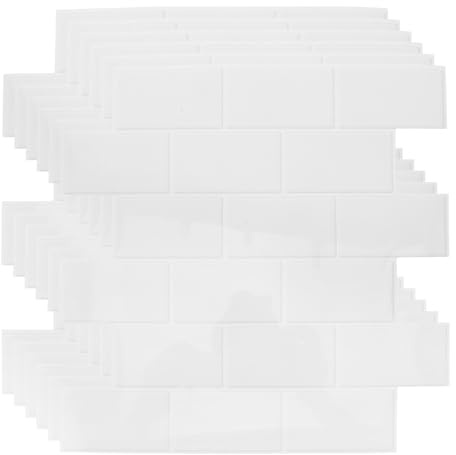 Ipetboom 6Pcs Peel and Stick Backsplash Tiles PVC Adhesive Subway Panels for Kitchen Bathroom Shower Walls Laundry DIY Removable Wall Sticker Tiles