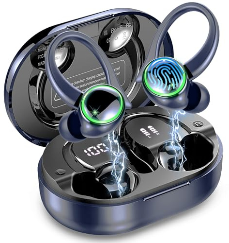 Matast 2026 Nueva Auriculares Inalambricos Deportivos, Auriculares Bluetooth 5.4 HiFi Estéreo con 4 HD Mic, 50H Cascos Inalambricos Bluetooth con Cancelacion Ruido ENC, Pantalla LED