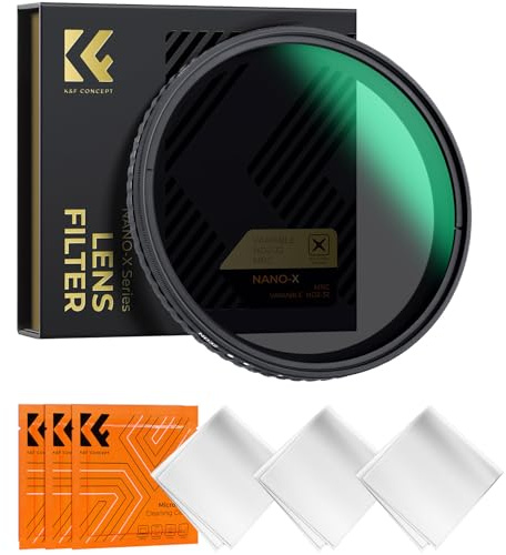 K&F Concept 77mm Variable ND Filter ND2-ND32 Camera Lens Filter (1-5 Stops) No X Cross HD Neutral Density Filter with 28 Multi-Layer Coatings Waterproof (Nano-X Series)