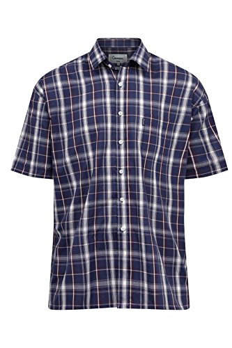 Champion Mens Whitby Country Casual Short Sleeve Shirt Navy Check XL