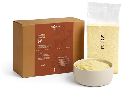 Estèlema – Fiocchi di Patate per Cani 6x450g (2,7 kg) | Alimento Complementare Naturale per Dieta Casalinga e BARF | Carboidrati Facili da Preparare, Alta Digeribilità
