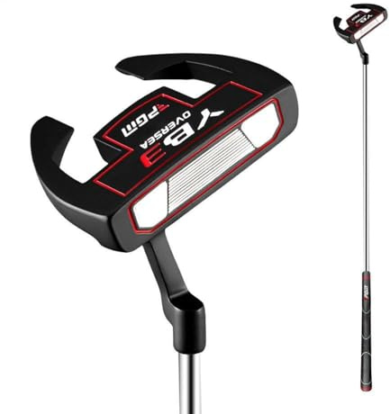 Putter maillet de golf pour droitier pour adultes, hommes et femmes, style corne de bœuf avec ligne de visée, putter de golf pour sports et plein air (putter de golf)