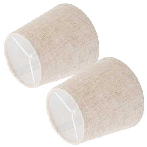 NESTINGHO Pantallas y Suavizar la Luz Ideales para Decoración del Hogar 2 Piezas, Delicadas y Simples, Adecuadas para E14 para Lámparas de Mesa de Tela Khaki