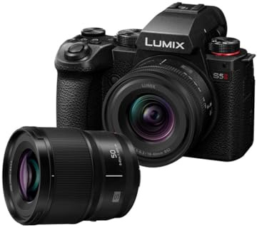 Panasonic DC-S5M2N-PACK LUMIX S5M2E Cámara Sin Espejo Full Frame 24,2MP, Grabación Open Gate, AF Híbrido de Fases, I.S. Activo, ISO Nativo Dual, con Objetivos S-R1840E 18-40mm y S-S50ME 50mm, Negro