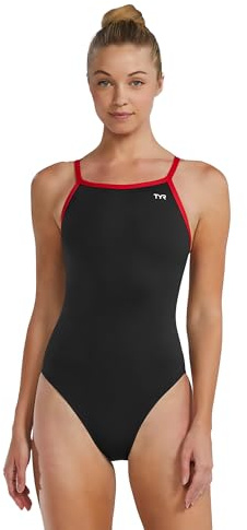 TYR Women's Durafast Elite Diamondfit Hexa One Piece Swimsuit Black/Red