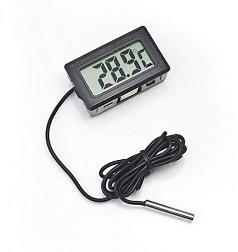 Sensore Temperatura LCD Termometro Temperatura Frigorifero Termometro per Acquario Display Digitale Termometro Forte Intervallo di Temperatura Anti Interferenza -50~110°C (Nero)