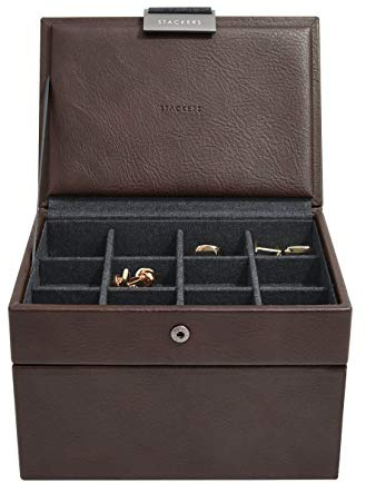 Stackers Mini boîte à Boutons de Manchette et Montres en Brun
