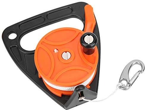 Ancre de Kayak de bobine de plongée sous-marine de 150 pieds avec combinaison de corde PP Position de carte de poignée pour la plongée en apnée sous-marine de sécurité(Orange)