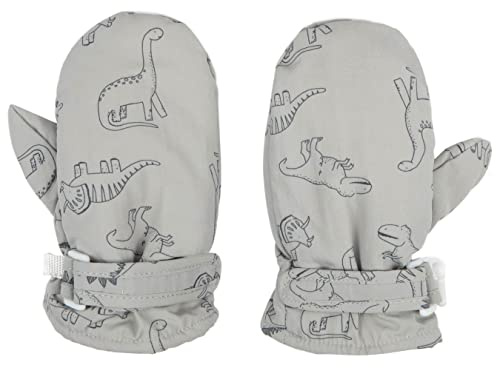 Foruhoo Kinder Handschuhe Wasserdicht mit Fleece Fäustlinge für Unisex Baby Winter(Grau,S)