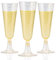 HASERY Plastic Champagne Flutes, 36 Pcs Disposable Wine Glasses, 150ml/5oz Gold, Reusable for Party, Weddings, Birthdays