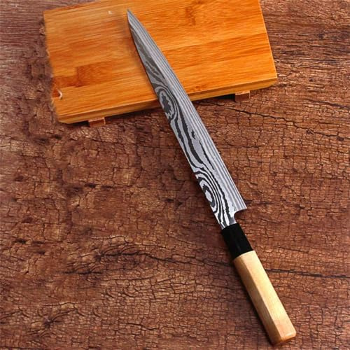 Professional Japanese Chef Knife Sashimi Sushi Salmon Knife One Sided Knifes Sashayed Cooking Knife Sharp Blade Cleaver Slicer Stainless Steel Kitchen Knives Tools (Sashimi Knife(Right-Handed Knife))