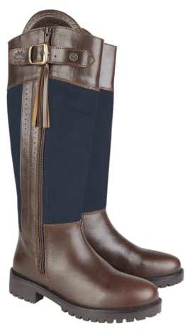 Cabotswood Women's Wincanton 2 Navy Waterproof and Breathable Full Height Country Zip Boot Equestrian, Chestnut/Nay, 4 UK
