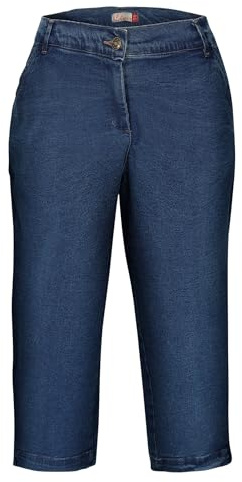 Clove Jeans Below Knee Length Denim Shorts Women - City Capri Shorts 3/4 Length Straight Leg Cropped Jeans for Women UK with Pockets Plus Size 10-18