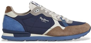 Pepe Jeans Zapatillas Deportivas Brit Prints M para Hombre, Marrón Nogal marrón, 42 EU