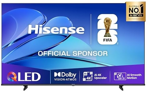 Hisense TV 85 QLED 4K 2025 85E78Q, Smart TV VIDAA U8, Dolby Vision, HDR 10+, Game Mode Plus, Dolby Atmos, Alexa Built-in, VIDAA Voice, Tuner DVB-T2/S2 HEVC 10, lativù 4K, 85'', 2025 QLED 60Hz