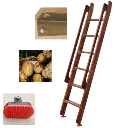 Scala di uscita in legno per interni/mansarda da 49 a 200,7 cm, scala di sicurezza regolabile per pozzi, finestre, cantine, tetti e soffitteDurevole, facile da usare, design salvaspazio