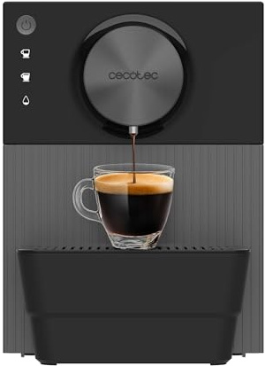 Cecotec Cremmaet Cube Kompakt-Kaffeemaschine, 1350 W, Presssystem mit 10 g, Pre-Infusionssystem, 19 bar, Thermoblock-System, 5 Mahlstufen, Touch-Bedienfeld