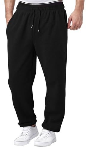 Jogging Homme Pantalon Baggy Cargo Sweatpants Mode Sport Survêtement Taille Élastique Large Workout Training Chaud Poches Automne Hiver Doublé Polaire Coton Fitness Gym Pants