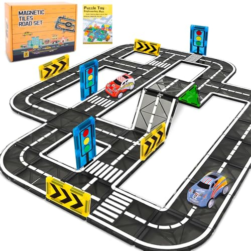 NXPZ Bloques Magneticos Construccion Niños 81 Piezas, Construcciones Magneticas Niños, Juguete Educativo Stem, Juguete Magnético Montessori, Regalo de Cumpleaños para Niños de 3 4 5 6 7 8 años