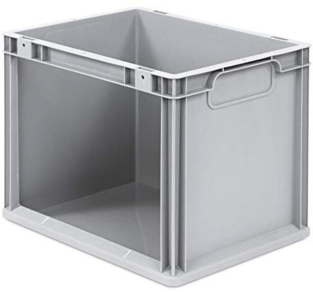 aidB Eurobox NextGen Store Seite offen, 400x300x320 mm, robuste Regalbox mit Entnahmeöffnung, stapelbare Kunststoffkiste, ideal für die Industrie