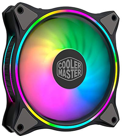 Cooler Master MasterFan MF140 Halo Duo-Ring ARGB 3-Pin Fan, 24 Independently LEDs, 140mm PWM Static Pressure Fan, Absorbing Pads for Computer Case & Liquid Radiator