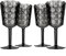 LIVIVO Prism Diamond Etched Plastic Acrylic Glasses for Special Occasions Dinners Parties Camping BBQ Cocktail Gin Beverages Mulled Wine Champaign Reusable Dishwasher safe- Set of 4 (4pc Wine Glasses)