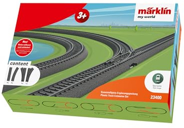 Märklin My World - 23400 - Plastic Track Supplement Pack - Extension Kit with Curved and Straight Tracks - Accessories - Track H0