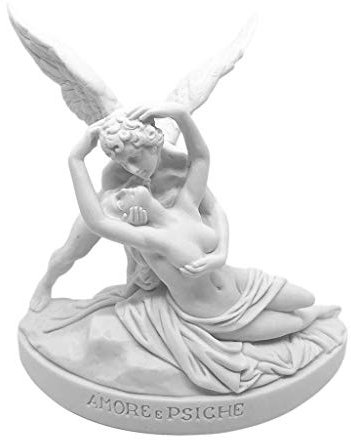 GINGERSHOPONLINE Busto Statua Design: Amore e Psiche (bianca) - Riproduzione busto, scultura in marmo e resina - circa 13 cm, 350 gr. - Prodotto Made in Italy - Idea Regalo Casa