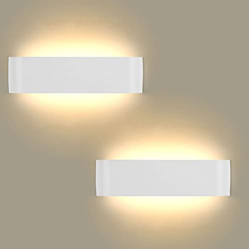 Lightess 2pcs 16W Moderno LED Lámpara de interior 1600LM Apliques Pared Dormitorio Blanco cálido Iluminación Luz de aluminio IP44 para el hogar Sala de estar Dormitorio Escaleras