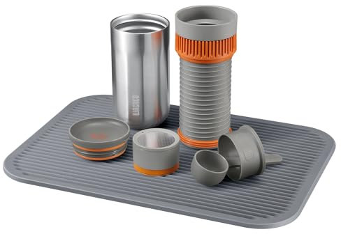 WACACO Abtropfmatte aus Silikon Hitzebeständig und Rutschfest, Abtropfmatte Geschirr fur Espressomaschine, Multifunktional Silikonmatte, Spülbeckenmatte(Groß)