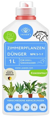 Bio Zimmerpflanzen Dünger flüssig 1 Liter - Konzentrat Dünger für Zimmerpflanzen - 100% Schnelldünger - Flüssigdünger für 200 Liter Gießwasser - Blumendünger flüssig Zimmerpflanzen